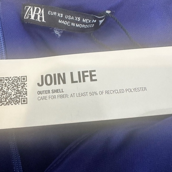 Zara Blue Violet Cut Out Floral Mini Dress-Size XS-NEW - Picture 5 of 8